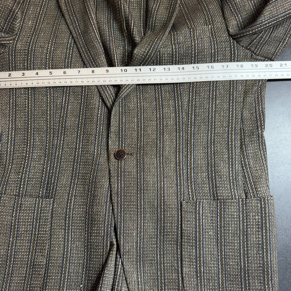 Score Michael Blazer Sport‎ Coat Mens 54 (40R) Linen Stretch Brown Stretch